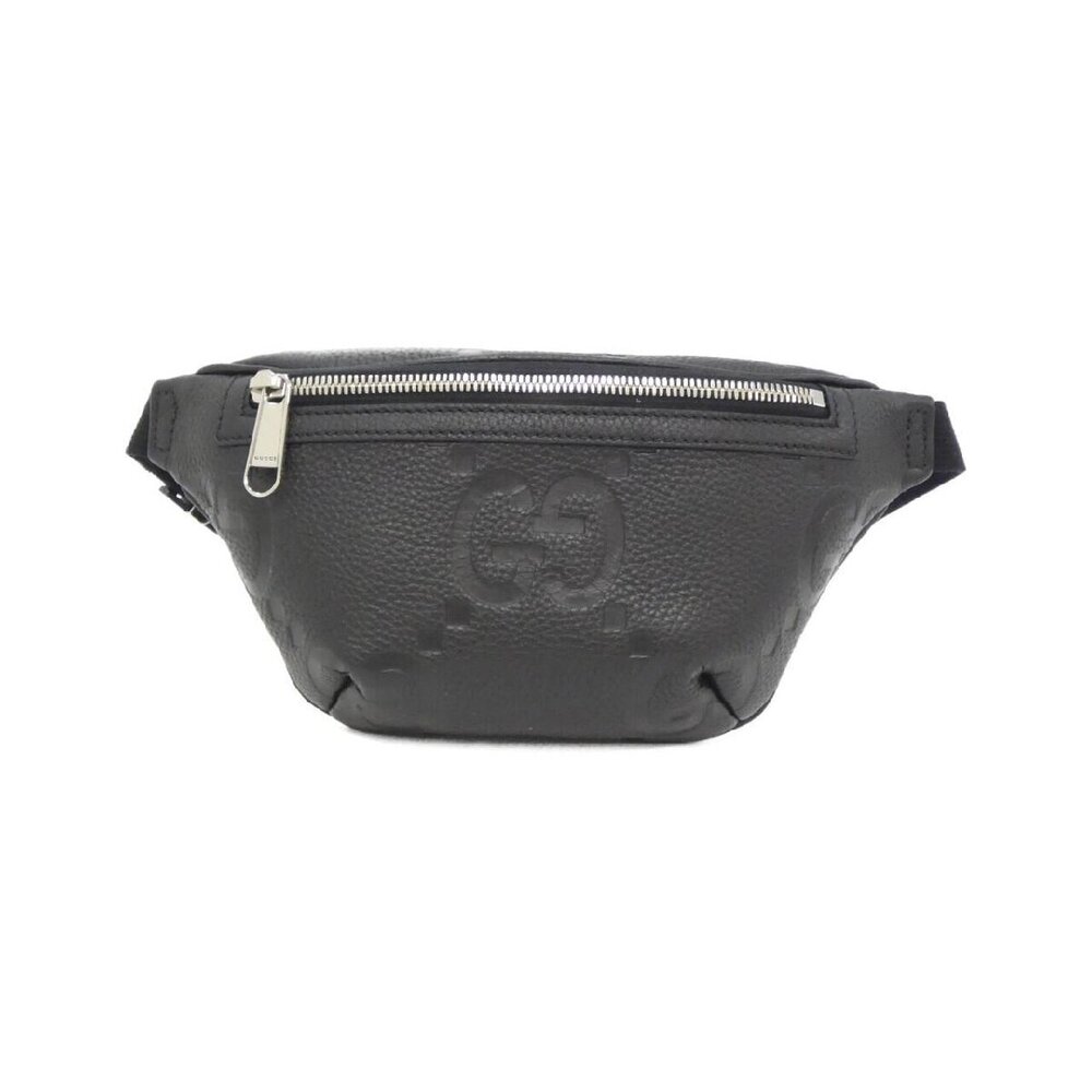 Gucci Jumbo GG Embossed Belt Bag black calfskin